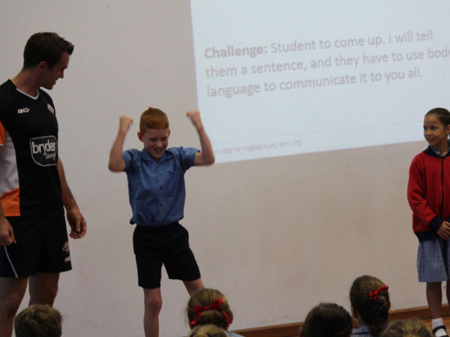 Students participate in challenges and ice-breakers