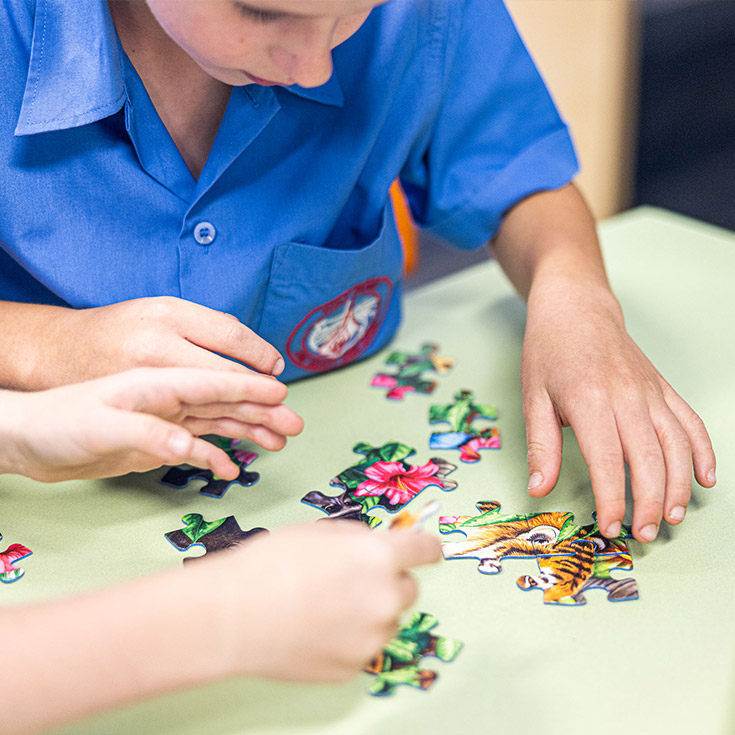 Holy Family Catholic Primary Luddenham making a jigsaw